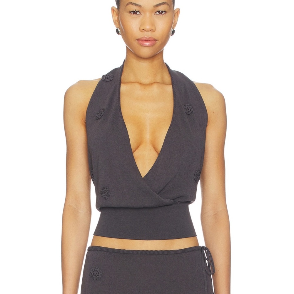 With Jean Black Halter Top